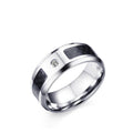 Herrenring Edelstahl und Carbonfaser 8mm Punk Herrenschmuck USA