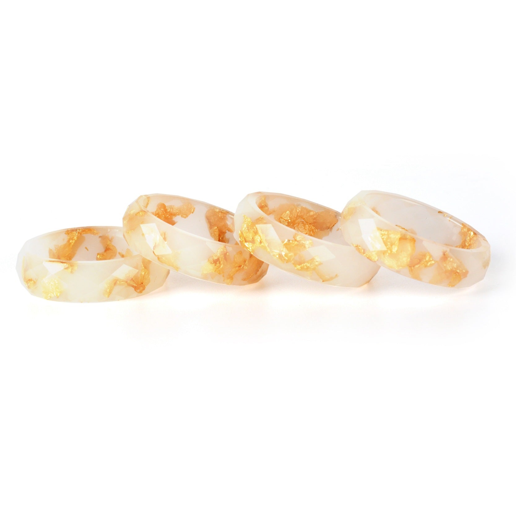 Harz Goldfolienring DIY handgefertigter Trockenblumen Epoxidring