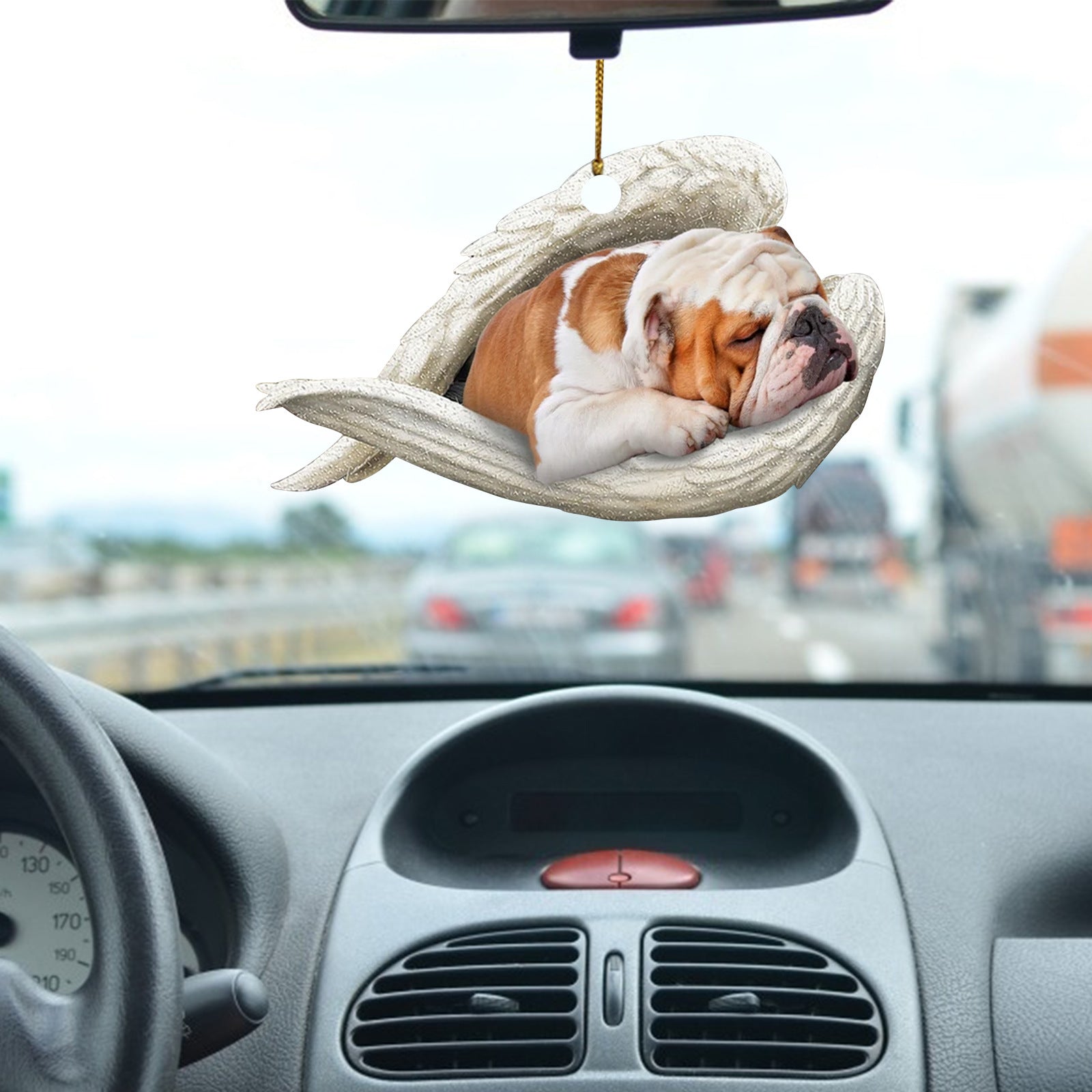 Colgante de coche perro durmiente ángel decoración del hogar acrílico exhibición colgante adornos para puertas