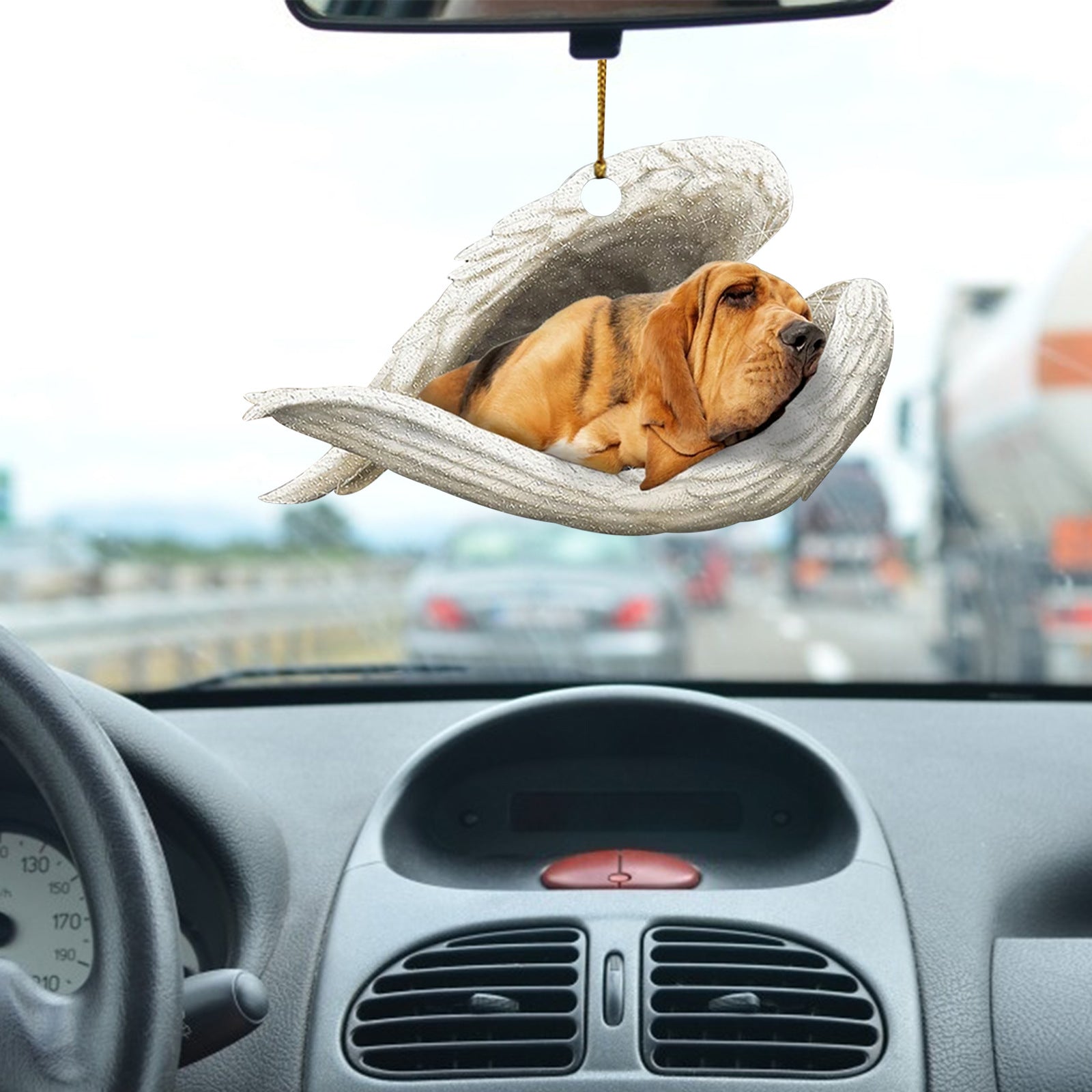 Colgante de coche perro durmiente ángel decoración del hogar acrílico exhibición colgante adornos para puertas