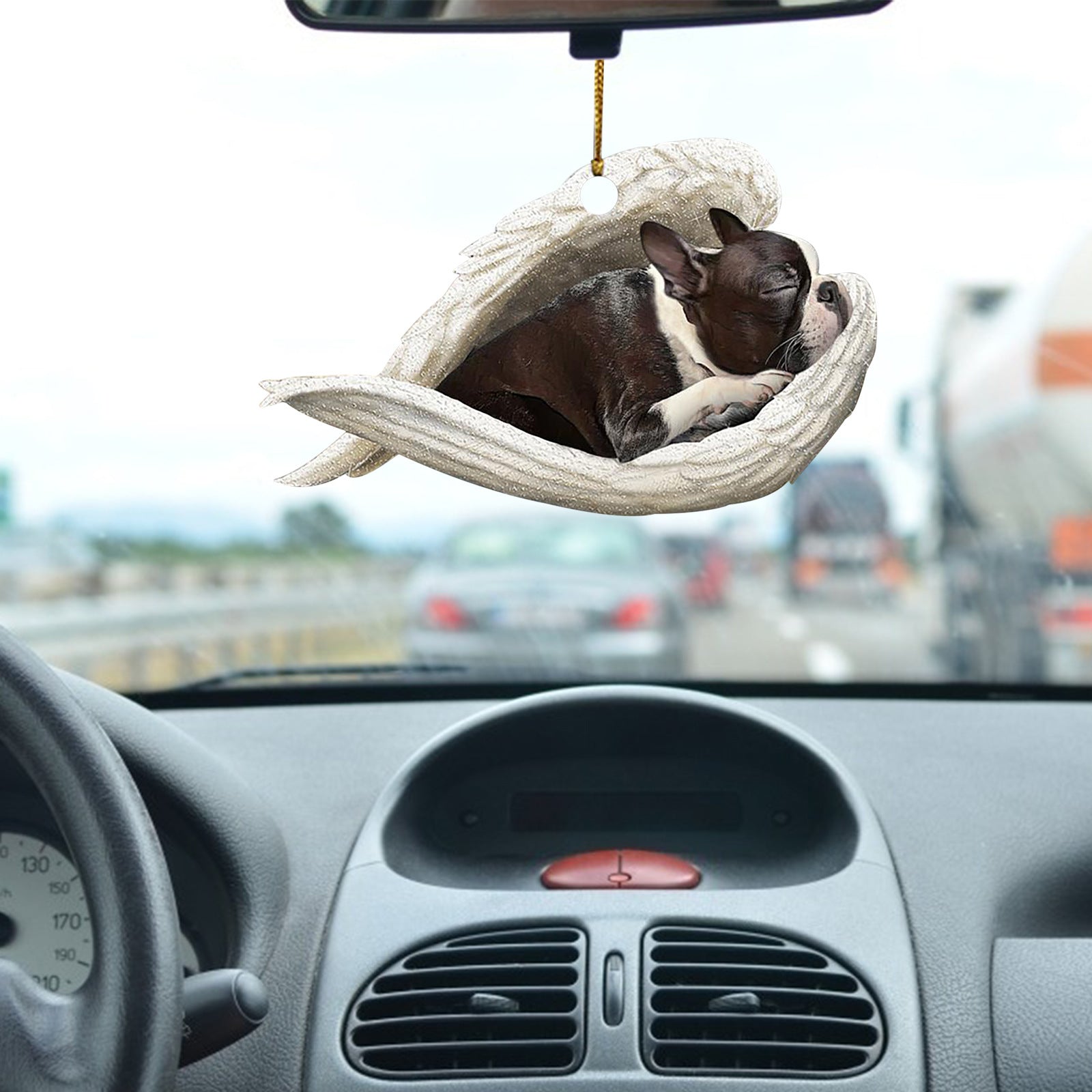 Colgante de coche perro durmiente ángel decoración del hogar acrílico exhibición colgante adornos para puertas