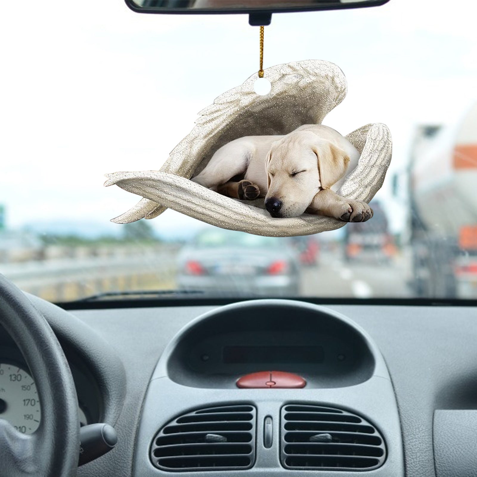 Colgante de coche perro durmiente ángel decoración del hogar acrílico exhibición colgante adornos para puertas