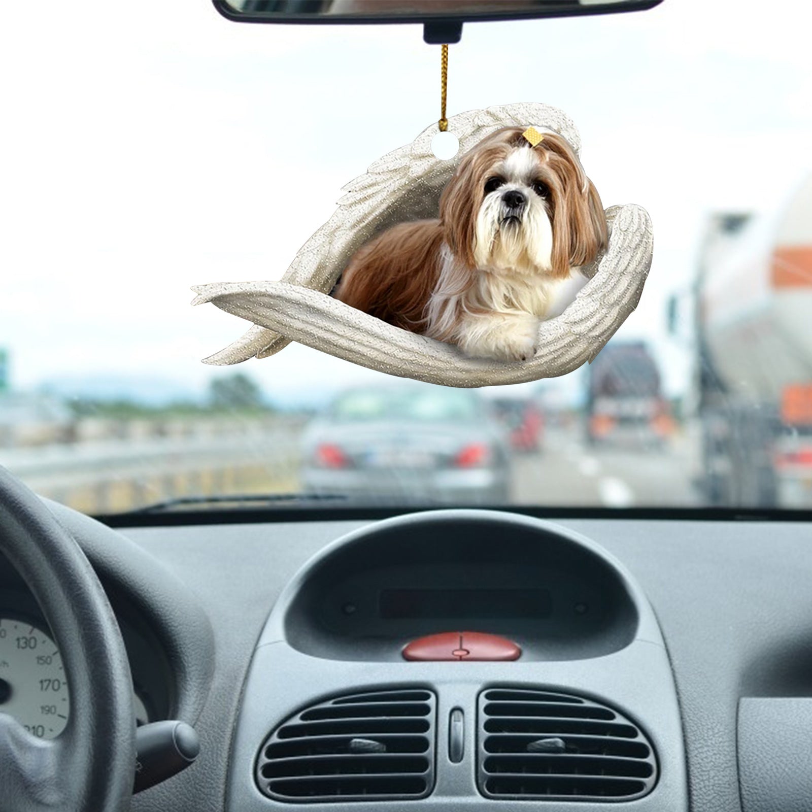 Colgante de coche perro durmiente ángel decoración del hogar acrílico exhibición colgante adornos para puertas