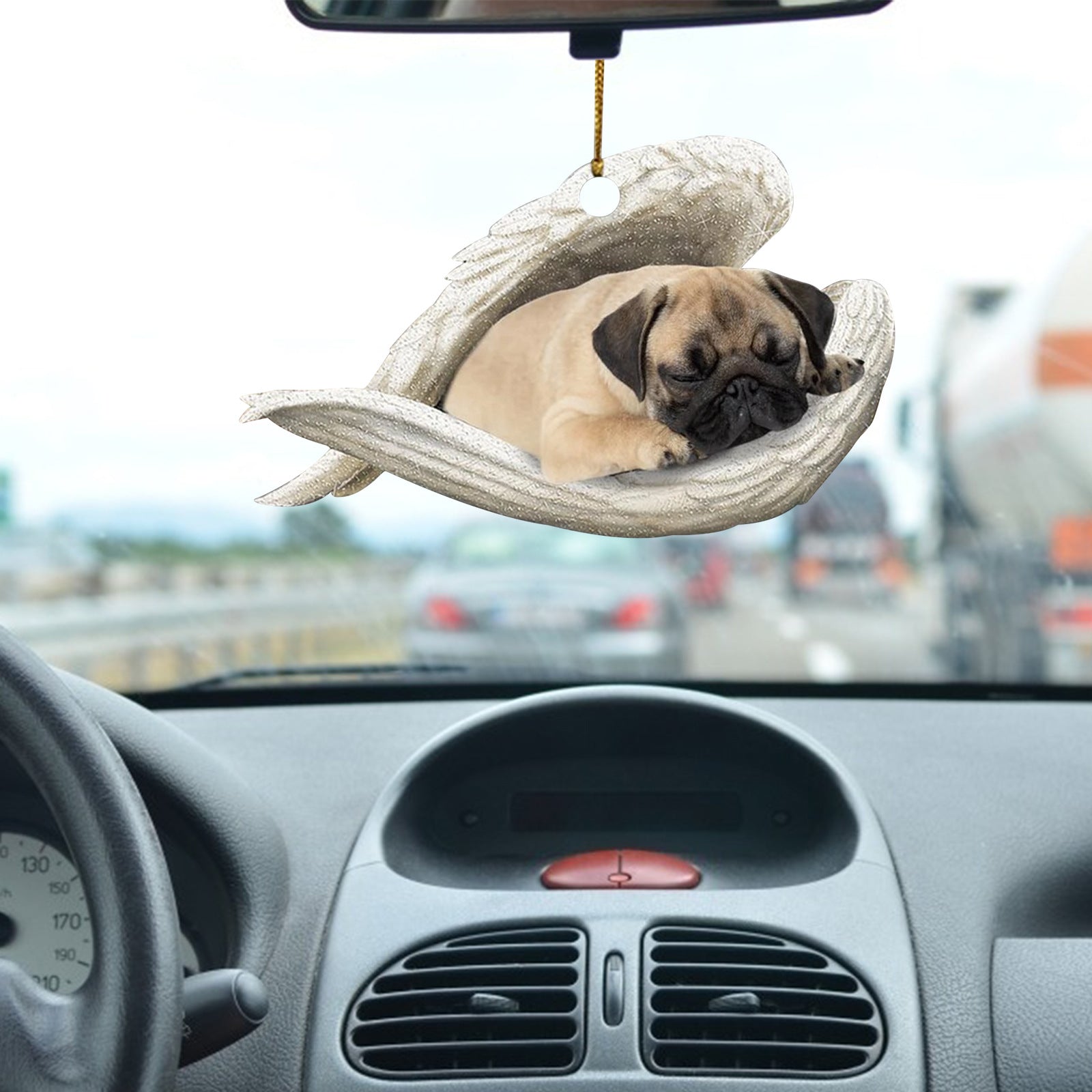 Colgante de coche perro durmiente ángel decoración del hogar acrílico exhibición colgante adornos para puertas