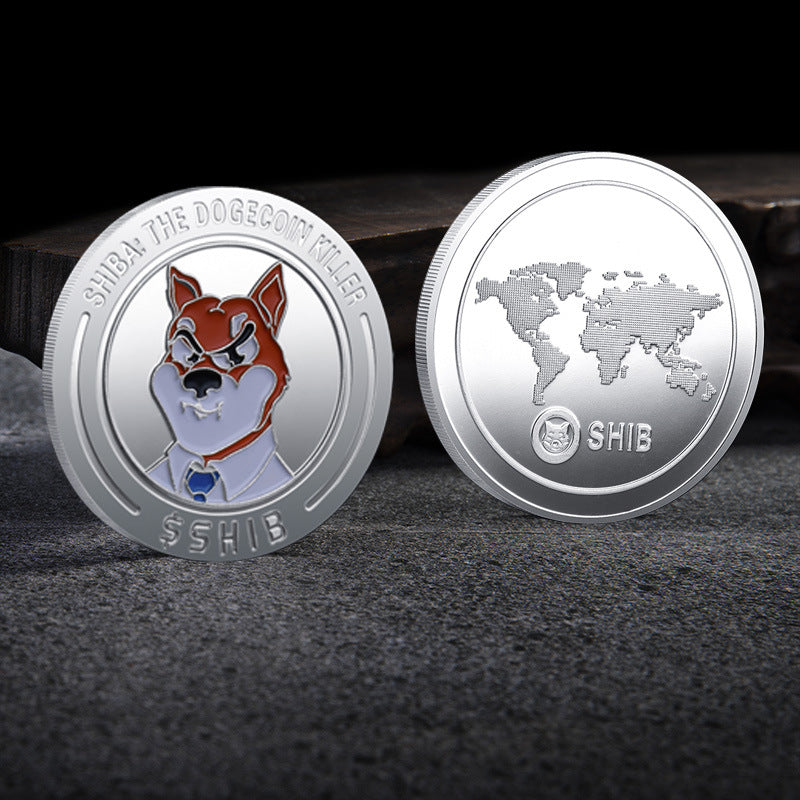 Shiba Inu Coin dreidimensional geprägte Lack-Gedenkmünze Digitale virtuelle Münze Geschenk