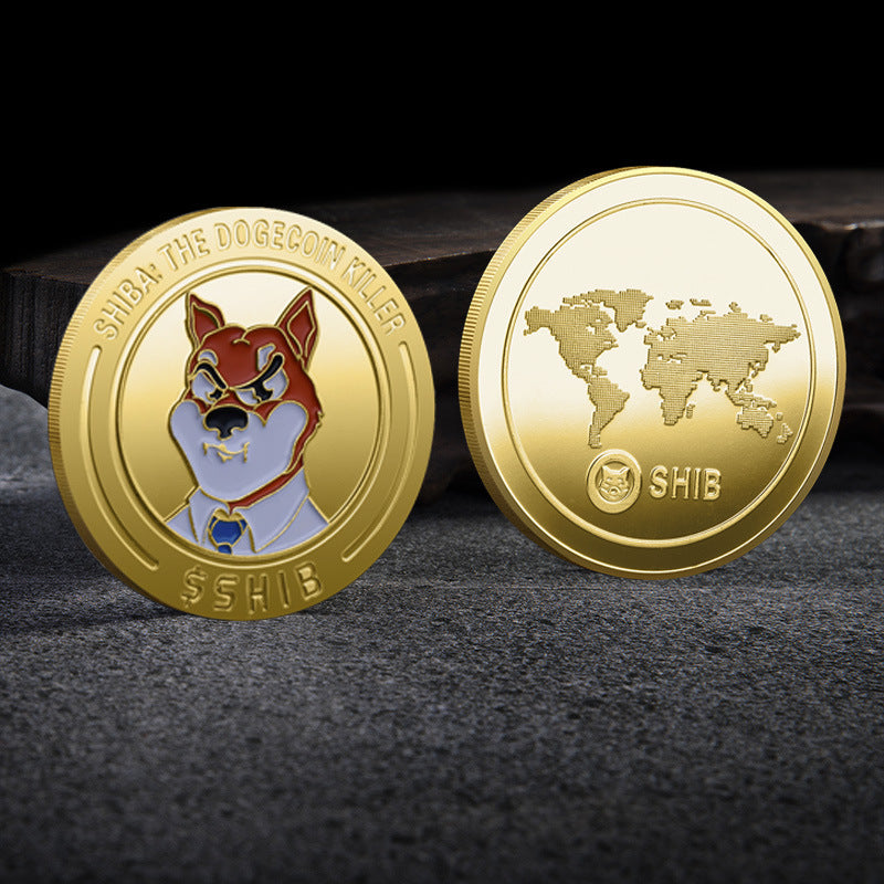 Shiba Inu Coin dreidimensional geprägte Lack-Gedenkmünze Digitale virtuelle Münze Geschenk