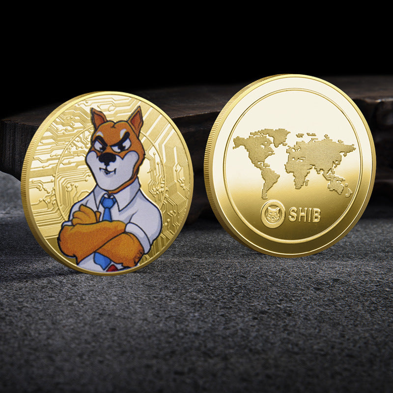 Shiba Inu Coin dreidimensional geprägte Lack-Gedenkmünze Digitale virtuelle Münze Geschenk