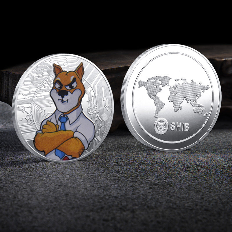 Shiba Inu Coin dreidimensional geprägte Lack-Gedenkmünze Digitale virtuelle Münze Geschenk