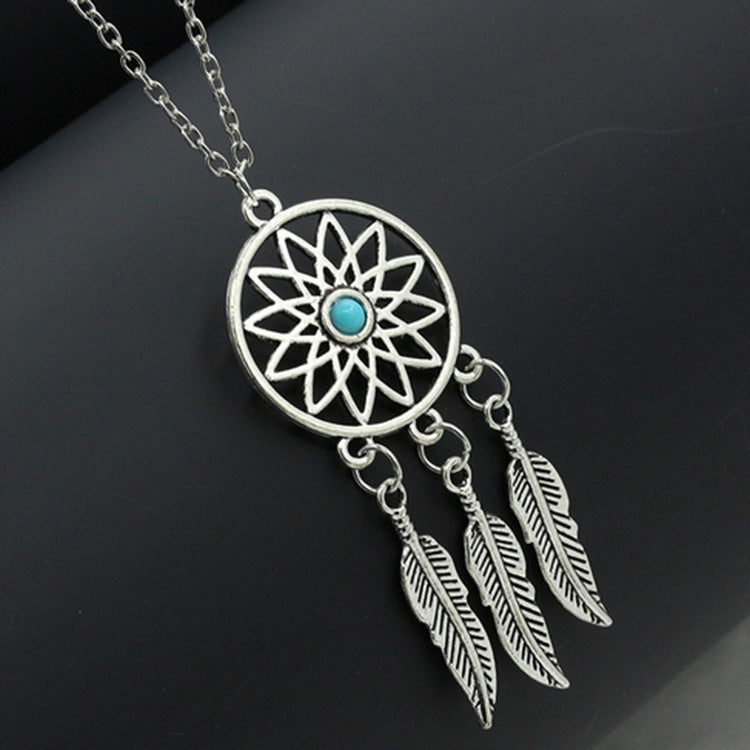 Schmuck Türkis Quaste Feder Personalisierte Halskette