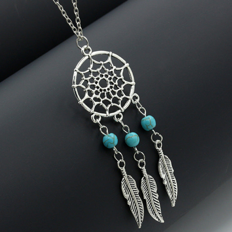 Schmuck Türkis Quaste Feder Personalisierte Halskette