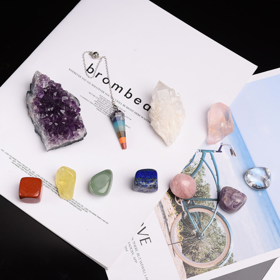 Amethyst Block Naturkristall Hexagonales Prisma Kraftstein Exquisite Geschenkbox Verpackung
