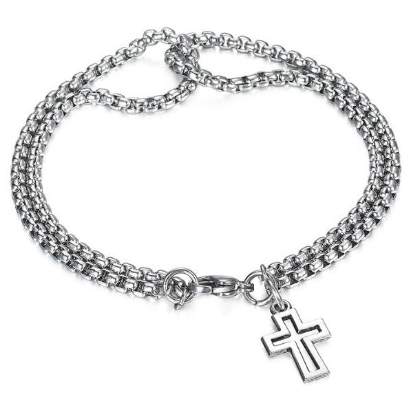 Pulsera para mujer Pulseras de abalorios para hombre Fiesta punk Hombre Cruz