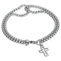Pulsera para mujer Pulseras de abalorios para hombre Fiesta punk Hombre Cruz