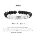 Armbänder für Paare aus gefrostetem schwarzem Achat und weißer Türkis, Perlenarmbänder für Damen und Herren, 12 Sternzeichen-Perlenarmbänder