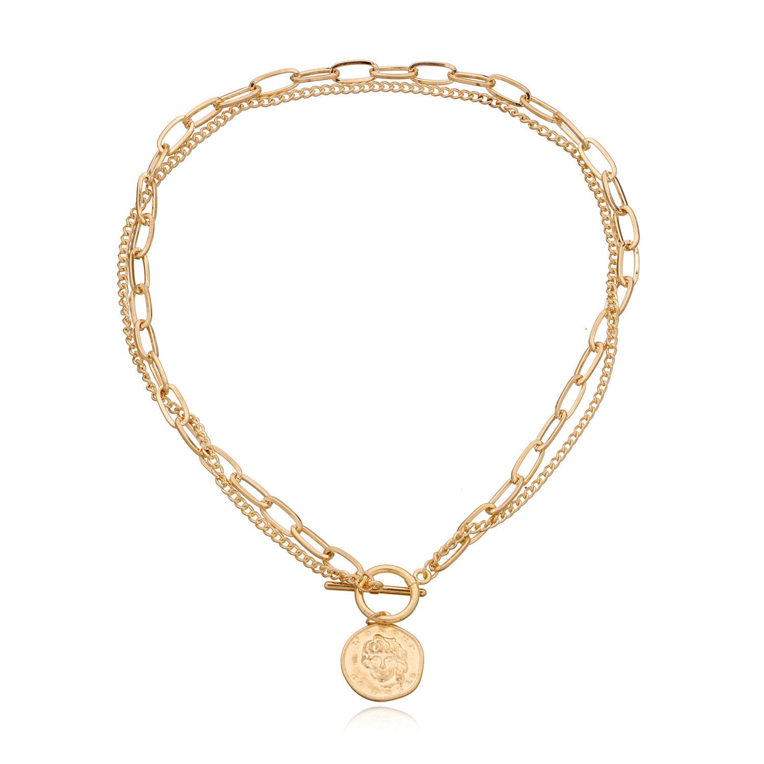 Pendant Necklace Ladies Double Simple Chain Necklace