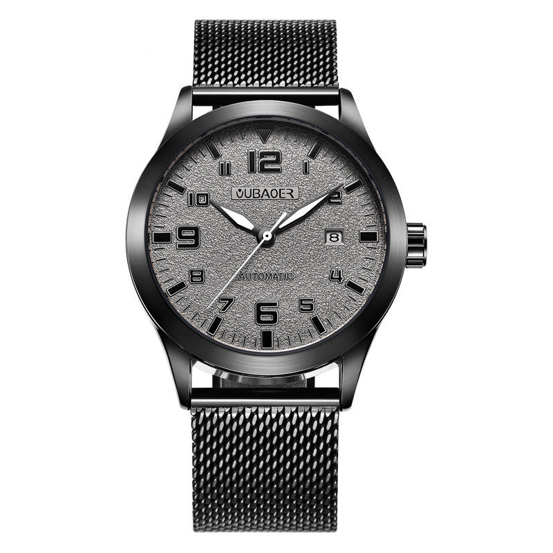 OUBAOER Herrenuhren Automatische Mechanische Uhr Männer Edelstahl Mesh Gürtel Armbanduhren Simple Business Fashion Uhren