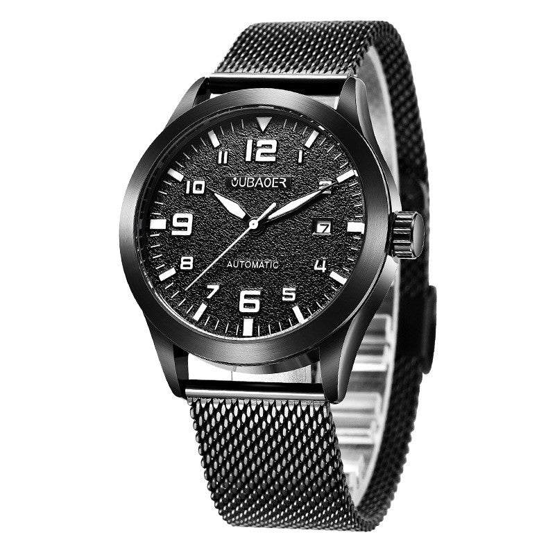 OUBAOER Herrenuhren Automatische Mechanische Uhr Männer Edelstahl Mesh Gürtel Armbanduhren Simple Business Fashion Uhren