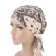 Stretch cotton print turban hat