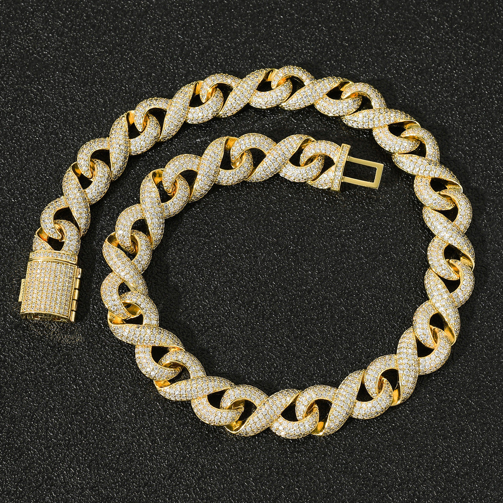 Cadena Cubana Micro-engaste Zirconia Hipster Hip-hop