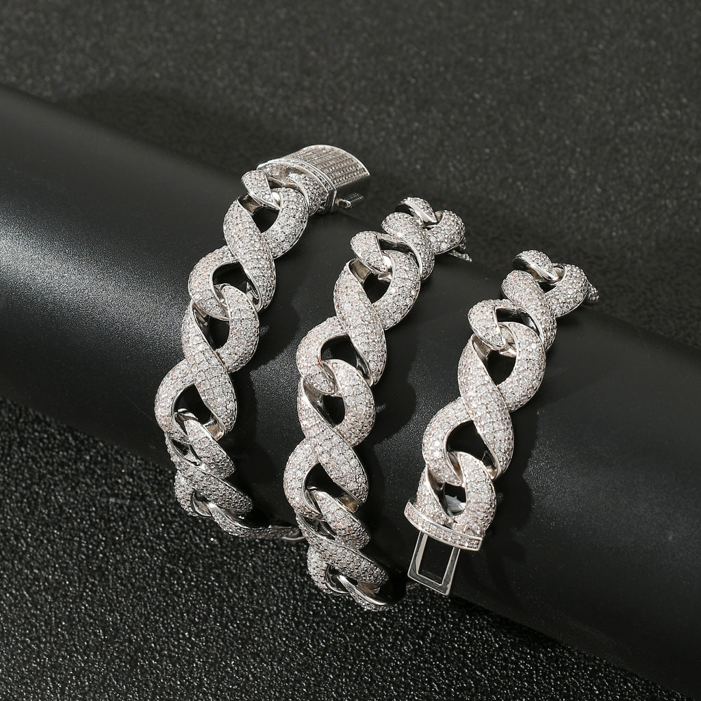 Cadena Cubana Micro-engaste Zirconia Hipster Hip-hop