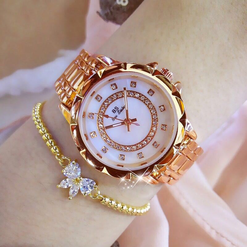 Reloj de mujer de diamante completo enlazado