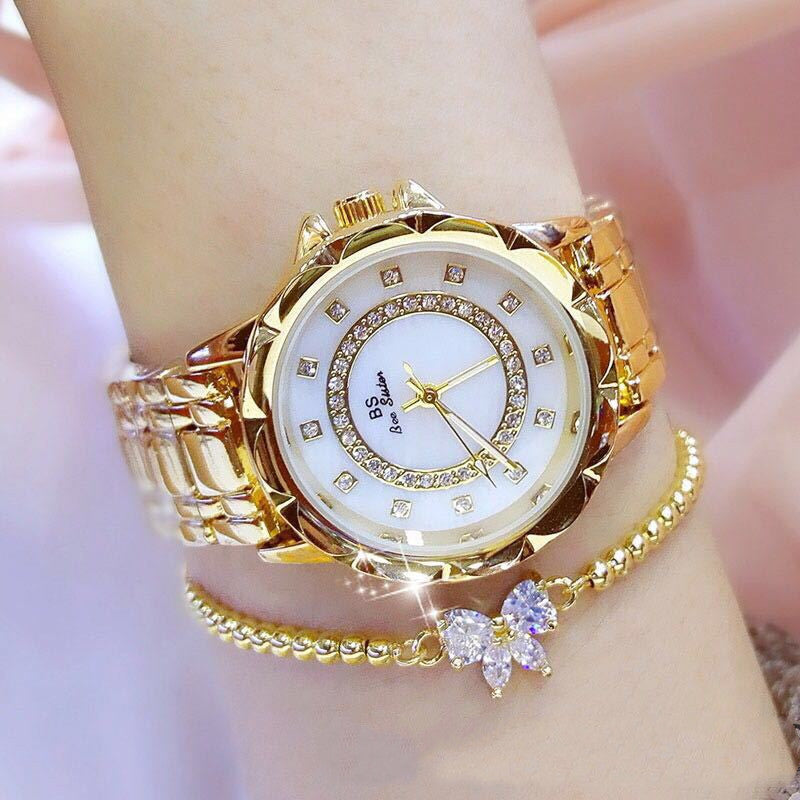 Reloj de mujer de diamante completo enlazado