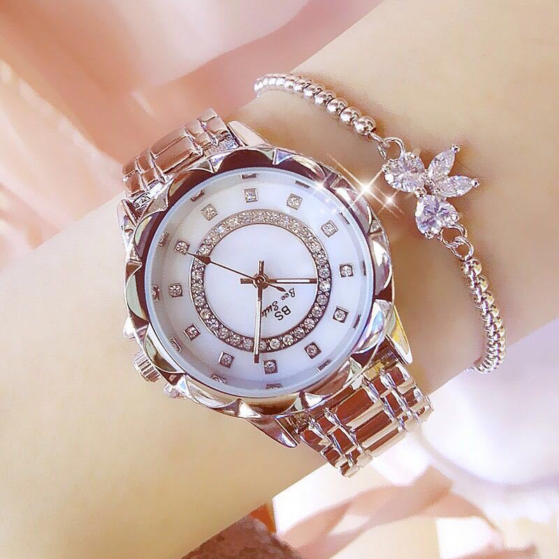 Reloj de mujer de diamante completo enlazado