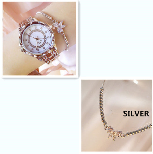 Reloj de mujer de diamante completo enlazado