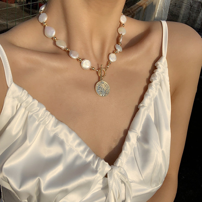 Süßwasserperlenkette Damen Schlüsselbeinkette