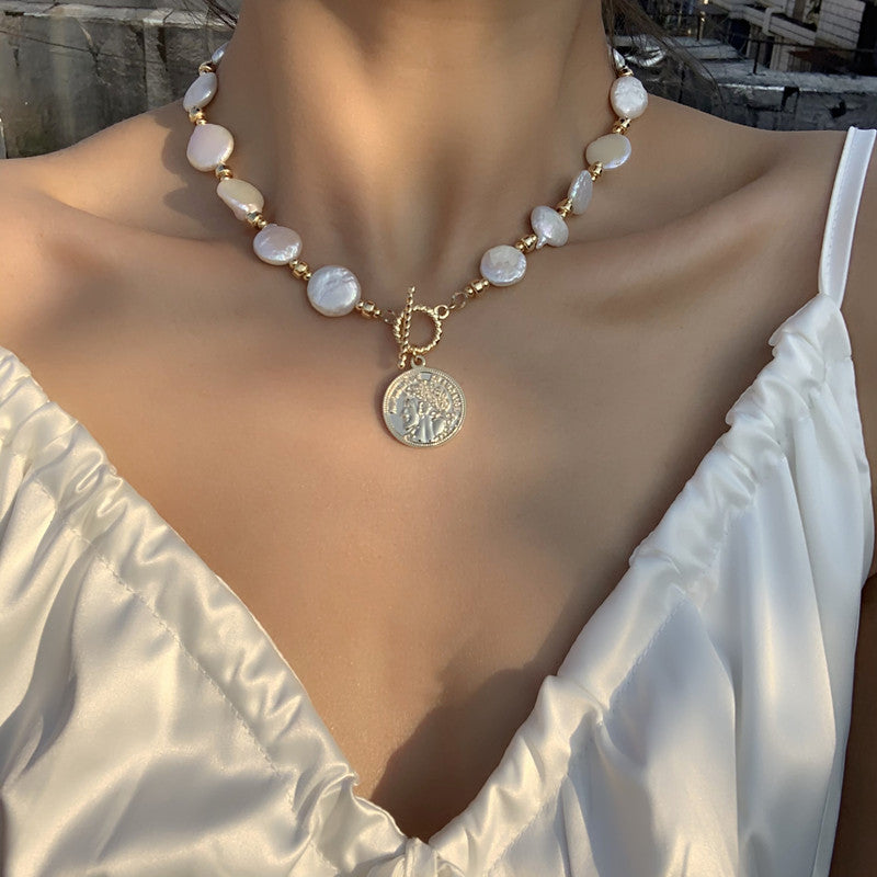 Süßwasserperlenkette Damen Schlüsselbeinkette