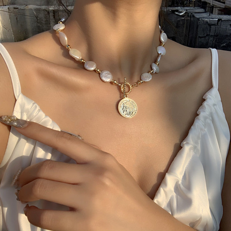 Süßwasserperlenkette Damen Schlüsselbeinkette