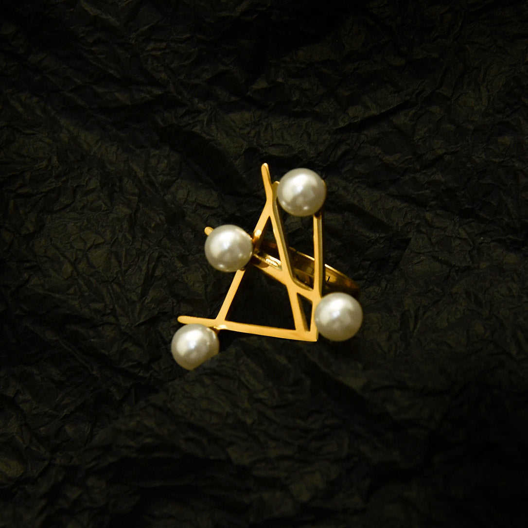 Kreuz Symbol Magazin Stil Perlen Mode Ring