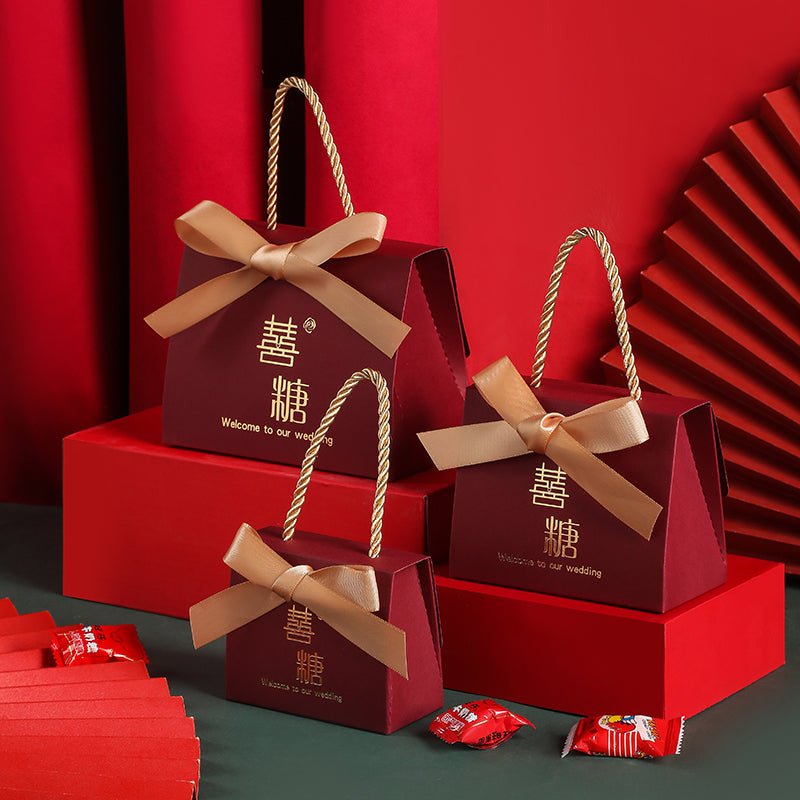Hochzeits-Süßigkeitenbox Tragbare Hochzeits-Süßigkeiten-Geschenkbox im chinesischen Stil