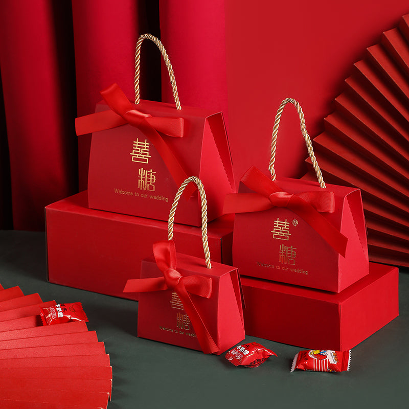 Hochzeits-Süßigkeitenbox Tragbare Hochzeits-Süßigkeiten-Geschenkbox im chinesischen Stil