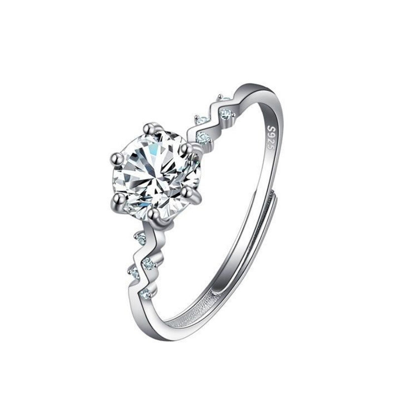 Damenring Imitation Moissanit-Diamantring Damen
