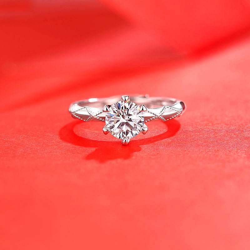 Damenring Imitation Moissanit-Diamantring Damen