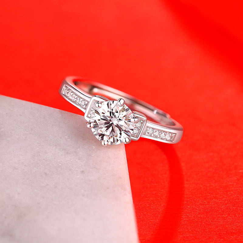 Damenring Imitation Moissanit-Diamantring Damen