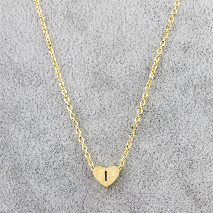 Collar con colgante de 26 letras de acero inoxidable para mujer