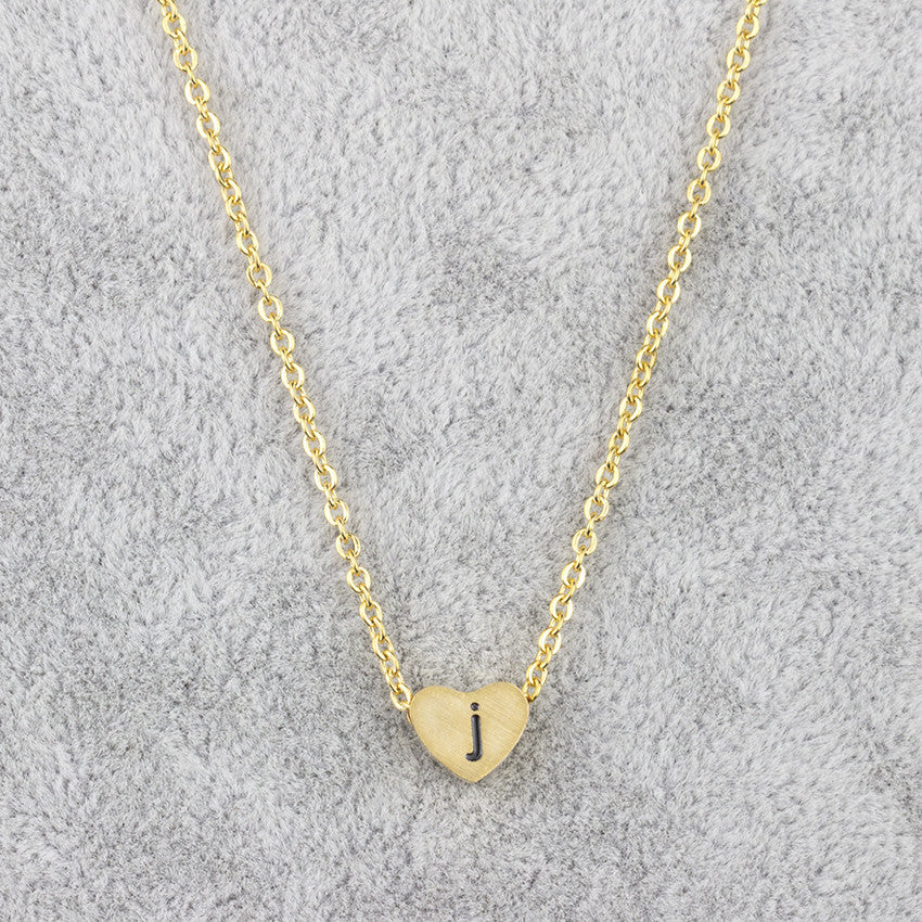 Collar con colgante de 26 letras de acero inoxidable para mujer