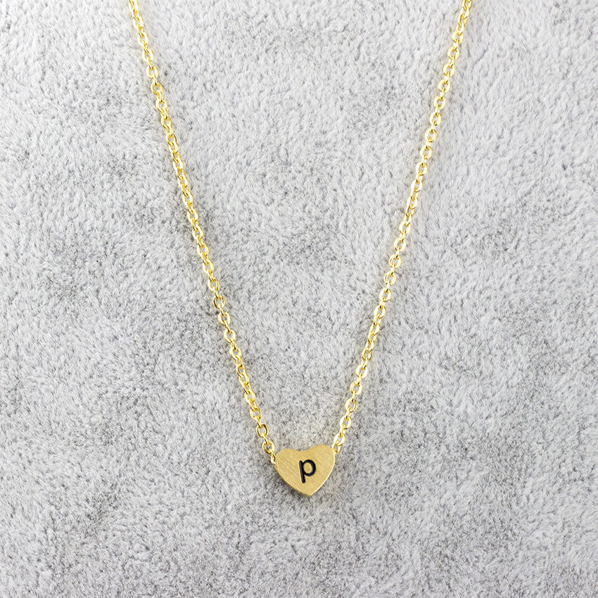 Collar con colgante de 26 letras de acero inoxidable para mujer