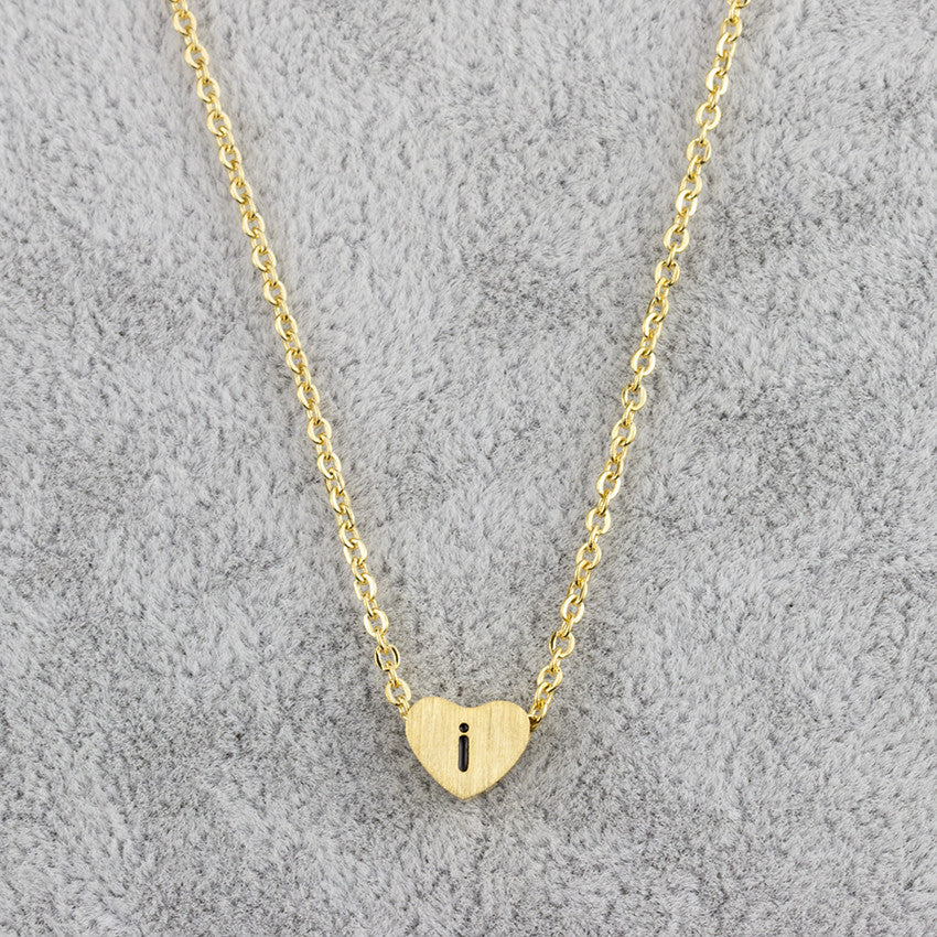 Collar con colgante de 26 letras de acero inoxidable para mujer