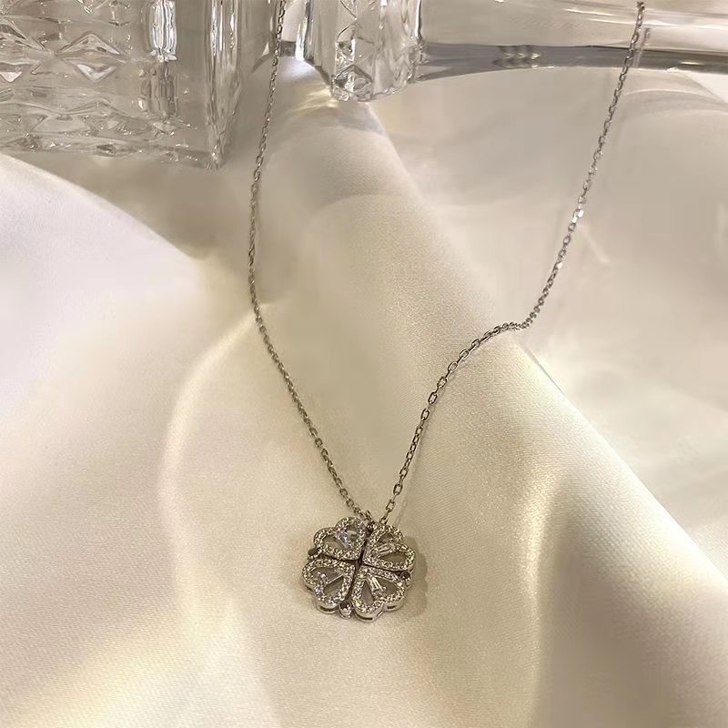 Vierblättriges Kleeblatt Collier Damenkette Europäischer und Amerikanischer Schmuck Ins verblasst nicht