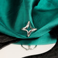 Ring Damen Minimalistisches Alufolien-Muster Linien-Ring