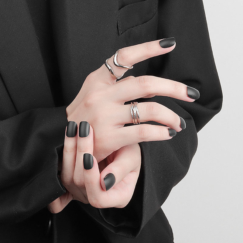 Ring Damen Minimalistisches Alufolien-Muster Linien-Ring