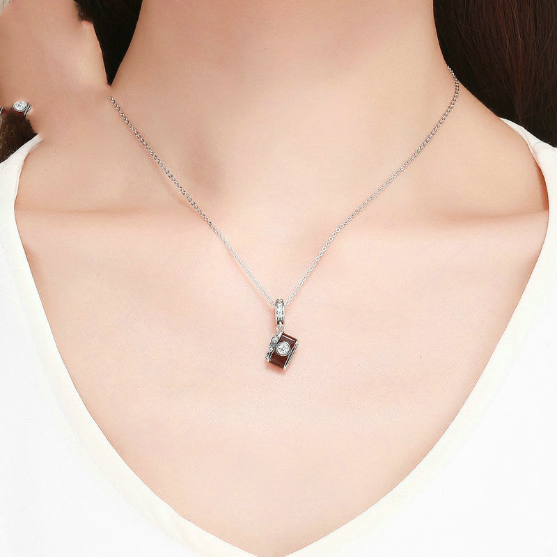 Sterling Silber Retro Digitalkamera Deko DIY Charm Armband Zubehör