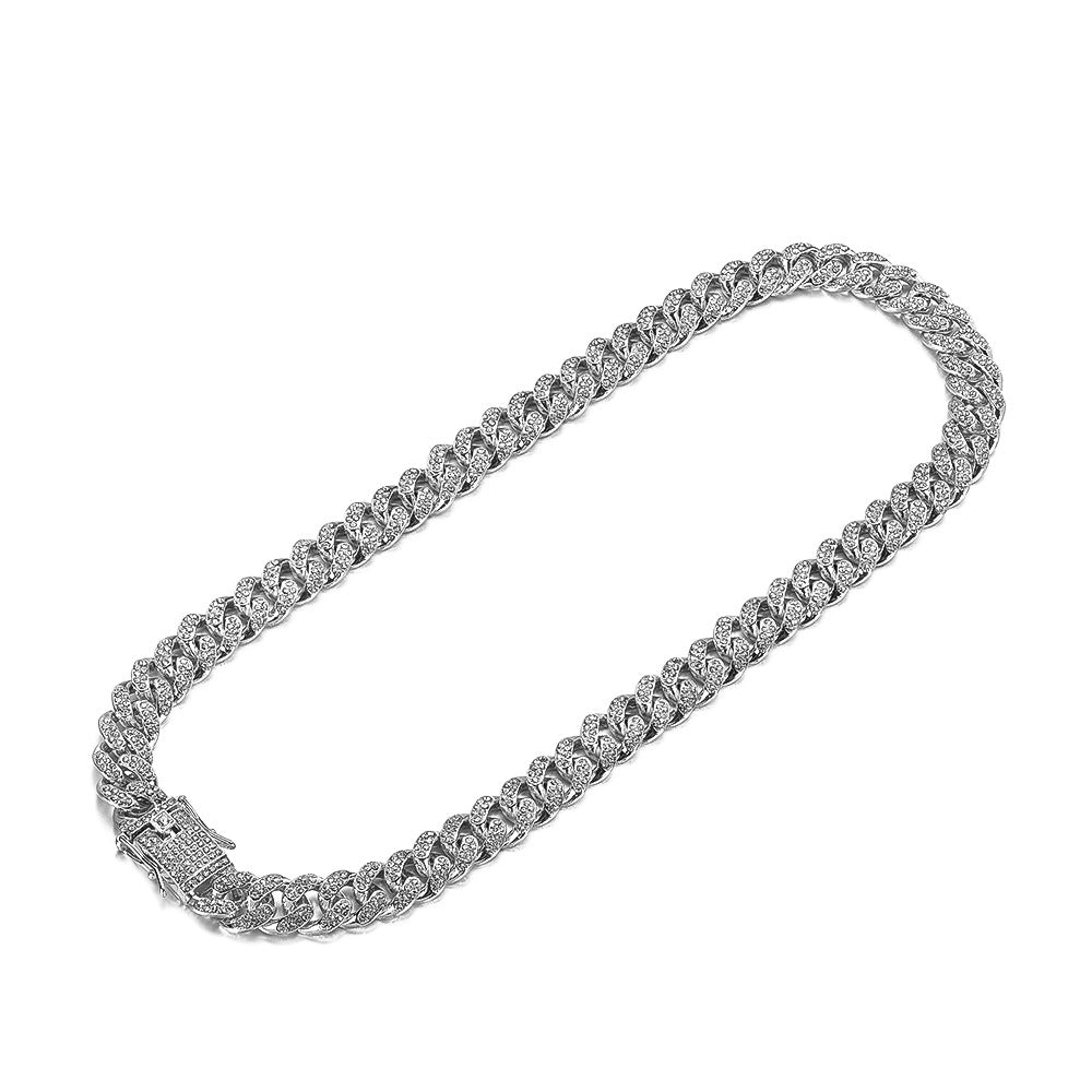 Kubanische Straßenkette Vollbesetztes Kubanisches Armband aus rauer Legierung