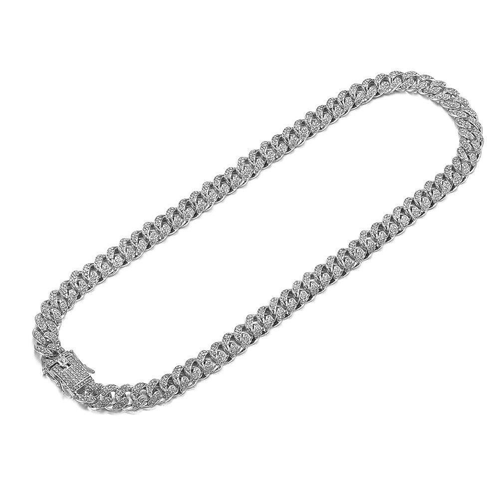 Kubanische Straßenkette Vollbesetztes Kubanisches Armband aus rauer Legierung