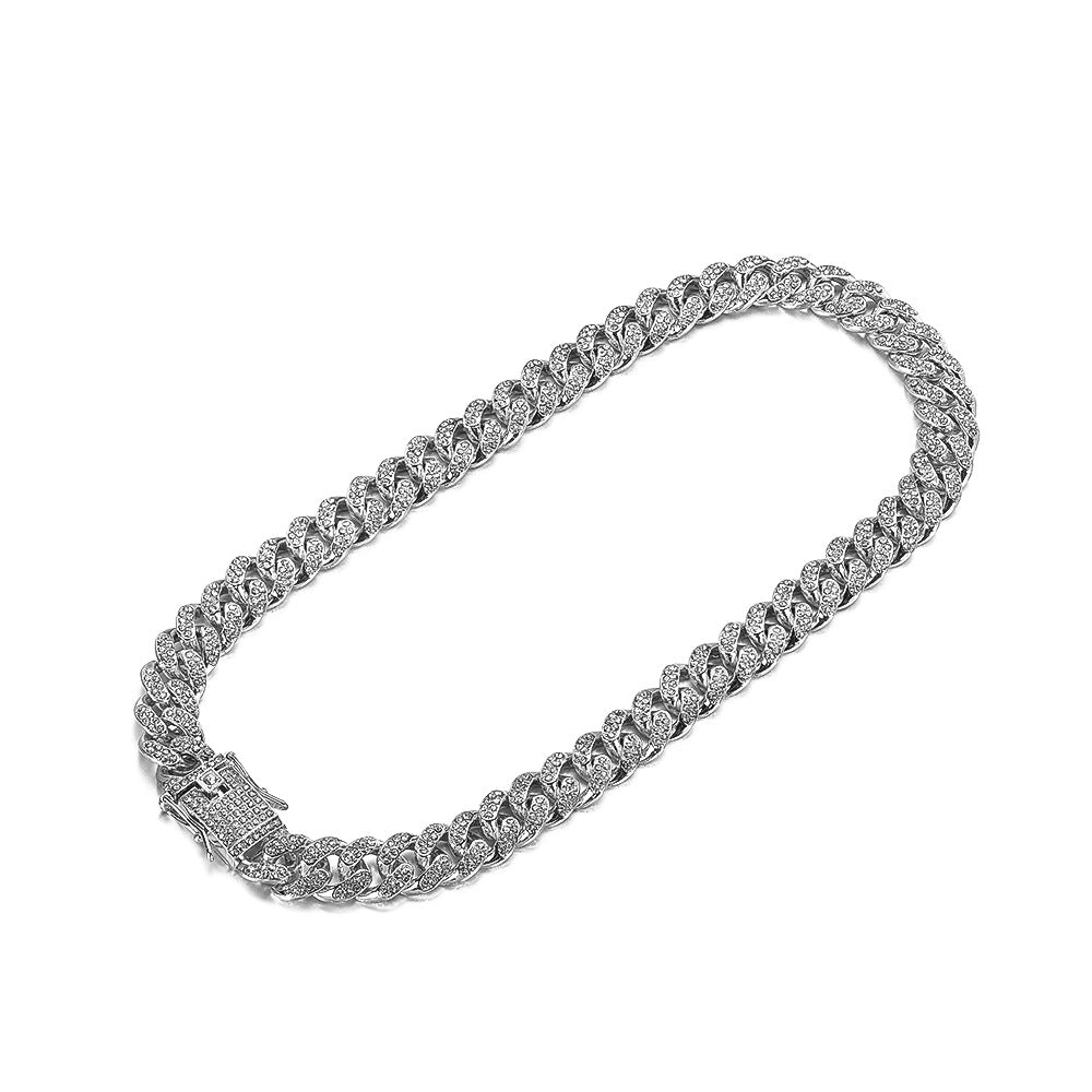 Kubanische Straßenkette Vollbesetztes Kubanisches Armband aus rauer Legierung
