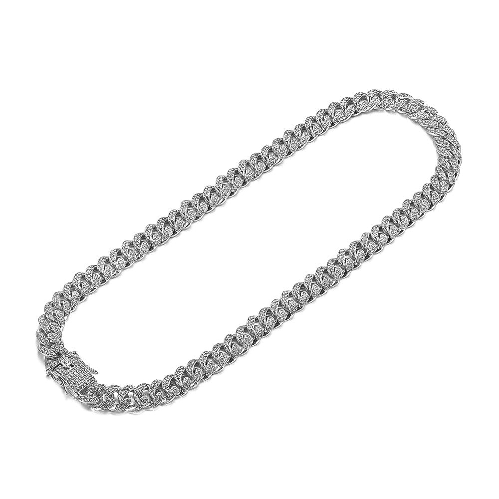 Kubanische Straßenkette Vollbesetztes Kubanisches Armband aus rauer Legierung