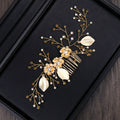 Goldene Blatthaarspange Haarschmuck Neues Hochzeitskleid Brautkopfschmuck